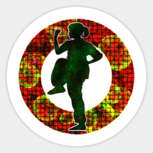 Tai Chi Posture Over Woven Ring Sticker